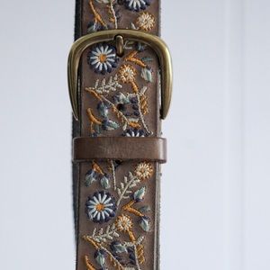 Embroidered Leather Belt